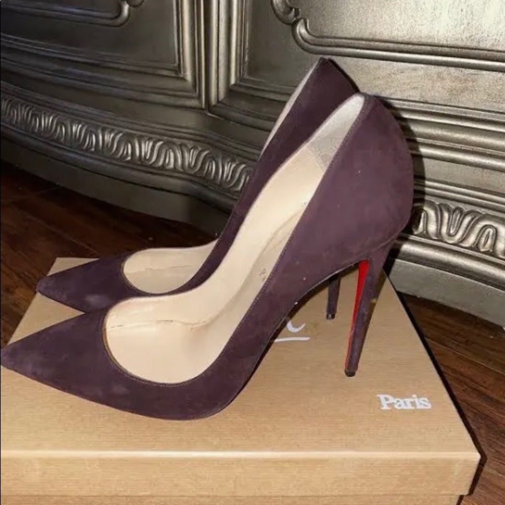 Christian Louboutin so kate size 5 brown suede